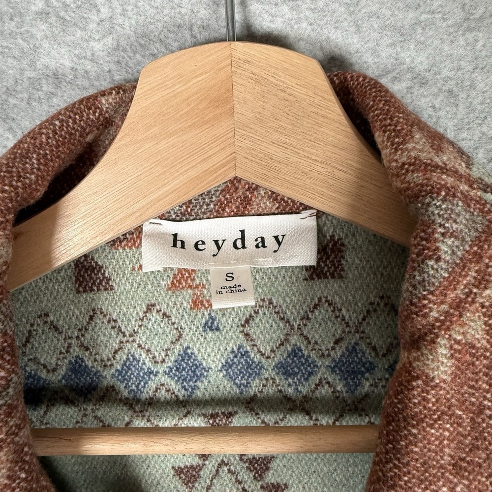 Heyday Aztec Jacket Mens Small Button Front Shacket - Picture 7 of 8